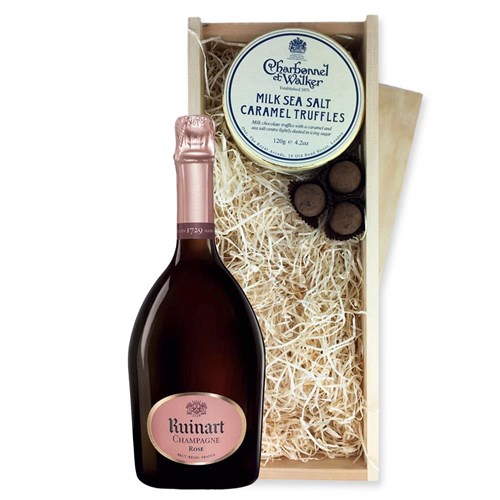 Ruinart Rose Champagne 75cl And Milk Sea Salt Charbonnel Chocolates Box